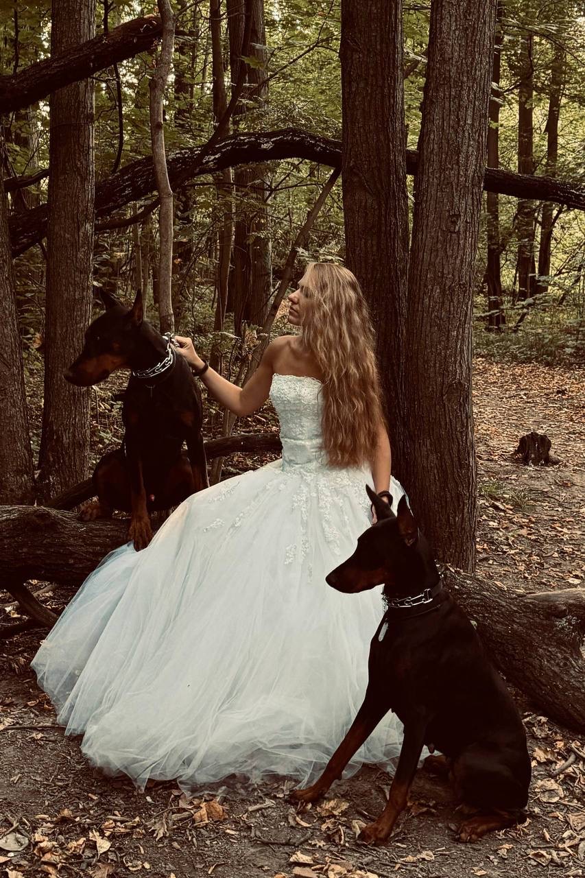 Фотосессия с доберманами в лесу Москва Подмосковье