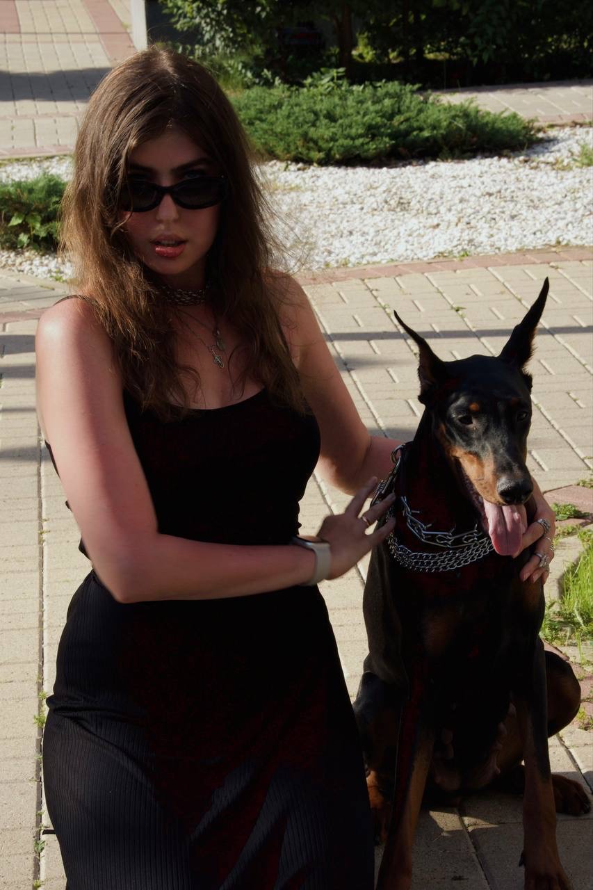 Доберман для фото сессии Москва на улице Мытная