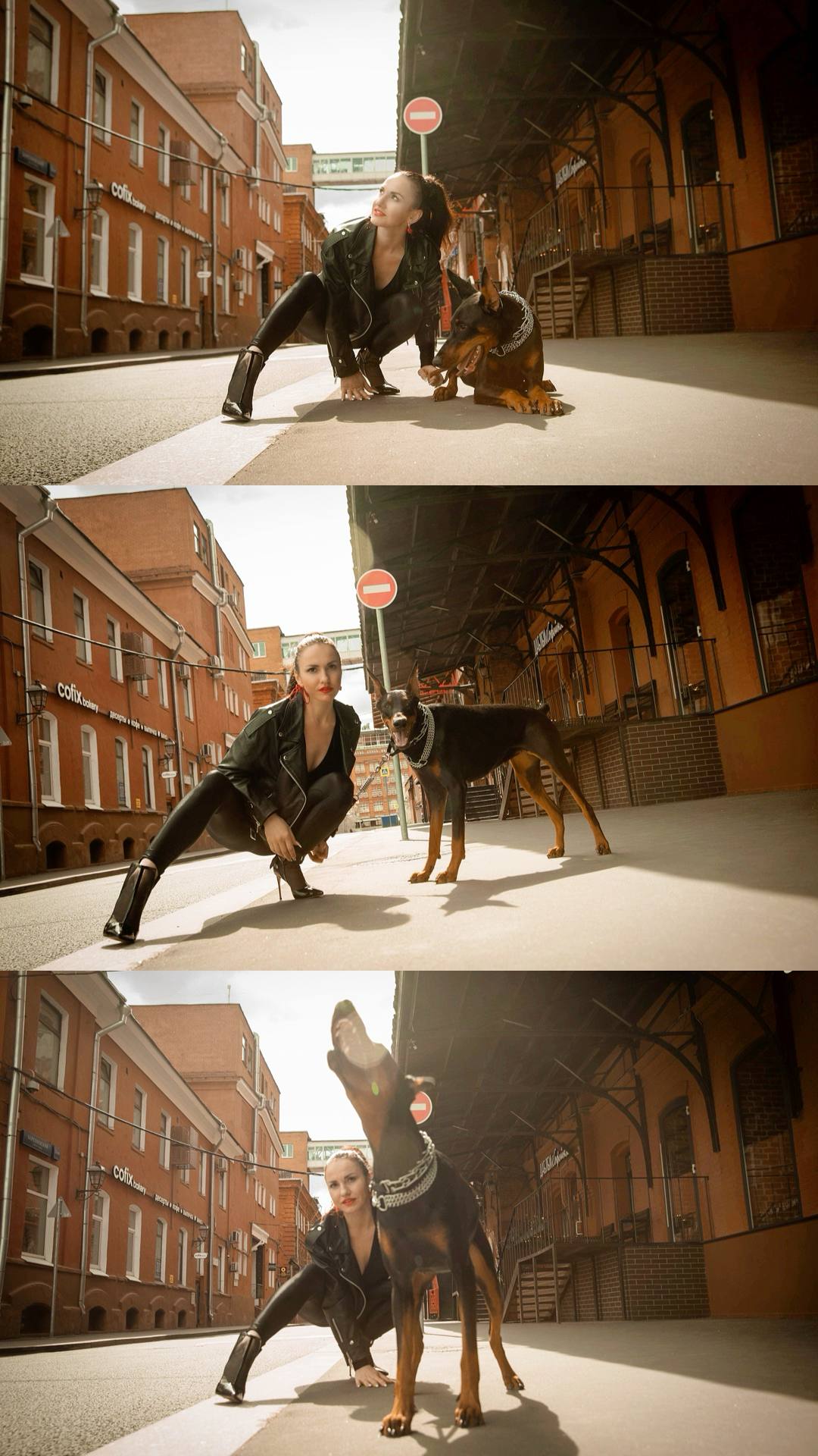 Доберман для фото сессии Москва на улице Мытная